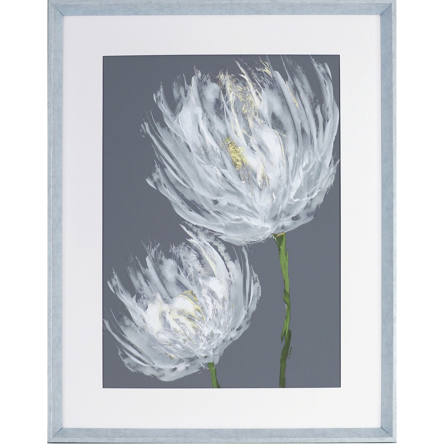 Lorell White Flower II Framed Abstract Art (LLR04479)