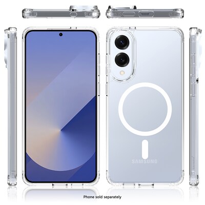 SaharaCase Venture Series MagSafe Wallet Case for Samsung Galaxy S25 Edge, Shock Absorbing, Clear/Scorpion Black (CP00840)