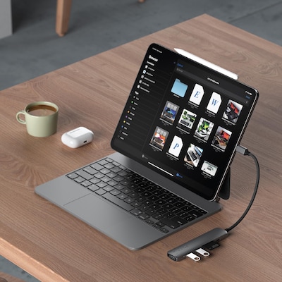 Satechi Slim 6-in-1 6-Port USB-C Hub, Space Gray (ST-P6SM)