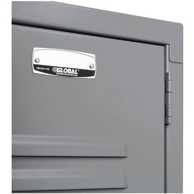 Global Industrial Paramount 78"H 2-Tier 3-Column Locker, Gray (652179GY)