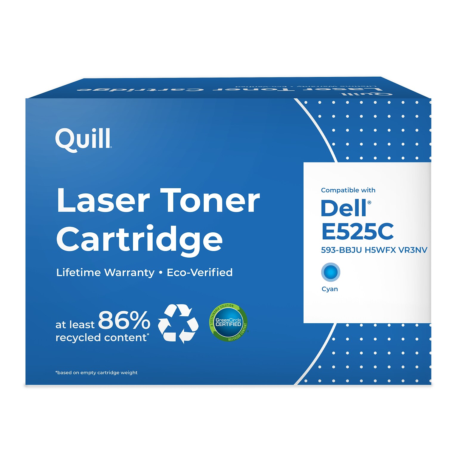 Quill Brand® Remanufactured Cyan Standard Yield Toner Cartridge Replacement for Dell E525 (H5WFX) (Lifetime Warranty)
