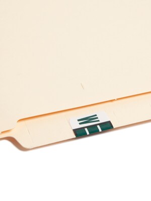 Smead BCCR Labels File Folder Label, W, Dark Green, 500 Labels/Pack (67093)