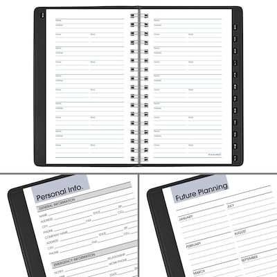 2027 AT-A-GLANCE DayMinder 3.5" x 6" Weekly Appointment Book Planner, Faux Leather Cover, Black (G250-00-27)