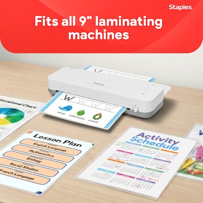 Staples Thermal Laminating Pouches, Letter Size, 3 Mil, 100/Pack (ST61981)