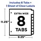 Avery Index Maker Extra-Wide Paper Dividers with Print & Apply Label Sheets, 8 Tabs, White (AVE11439)