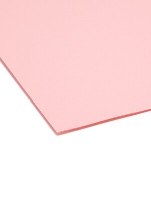 Smead Reinforced Top Tab Colored File Folders, Letter, Pink, 100/Box (12634)