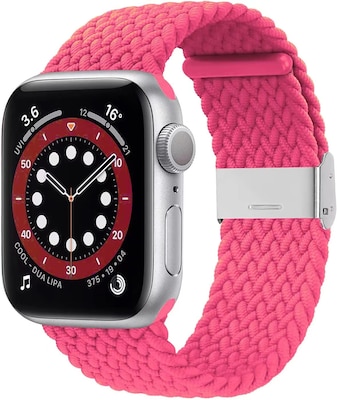 LAX Nylon Braided Band for Apple Watch, Flamingo Pink