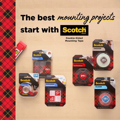 Scotch Poster Indoor Double-Sided Mounting Tape, 0.75" x 4.16 yds., Clear (109)
