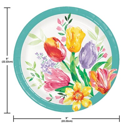 Creative Converting Beautiful Blooms Tableware Kit, Serves 8 (DTC9200E2A)