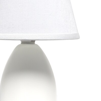 Creekwood Home Nauru 9.45" Traditional Petite Ceramic Oblong Bedside Table Desk Lamp, Off White (CWT-2005-OF)
