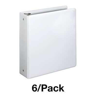 Quill Brand® Standard 3 3 Ring Non View Binder, White, 6/Pack