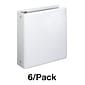 Quill Brand® Standard 3" 3 Ring Non View Binder, White, 6/Pack
