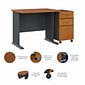 Bush Business Furniture Cubix 36W Desk with Mobile File Cabinet, Natural Cherry/Slate (SRA024NCSU)
