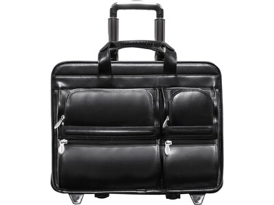 McKleinUSA CLINTON 17" Leather Rolling Laptop Bag, Brown (88444)