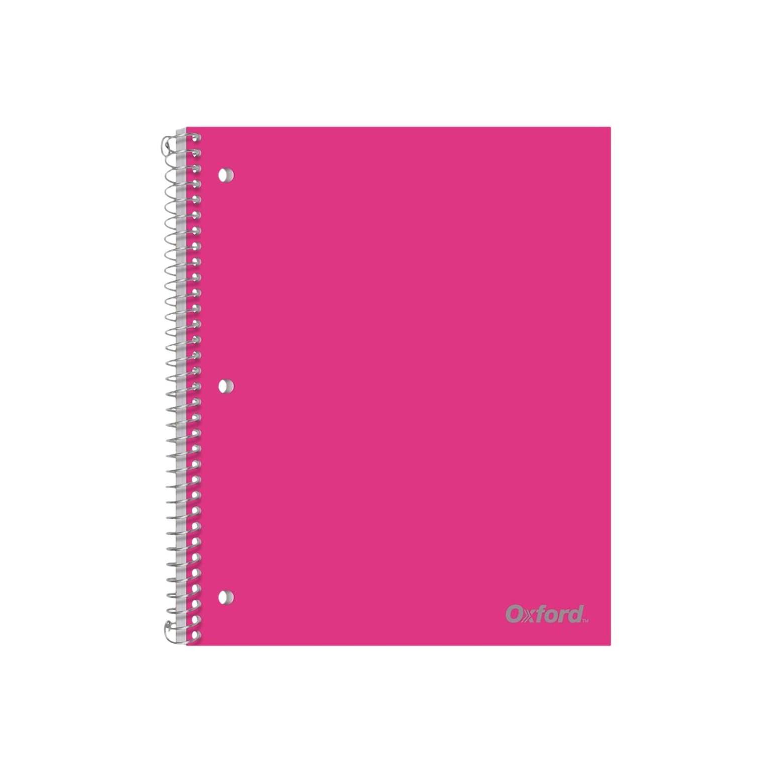 Oxford 1-Subject Plastic Notebooks, 9 x 11, College Ruled, 100 Sheets, Each (10590)