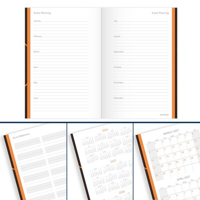 2026 AT-A-GLANCE Plan. Write. Remember. 5" x 8.25" Daily Planner, Paperboard Cover, Brown/Orange (70-6201-30-26)