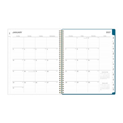 2027 Blue Sky Bakah Blue 8.5" x 11" Calendar Year Weekly & Monthly Planner, Plastic Cover (137261-27)