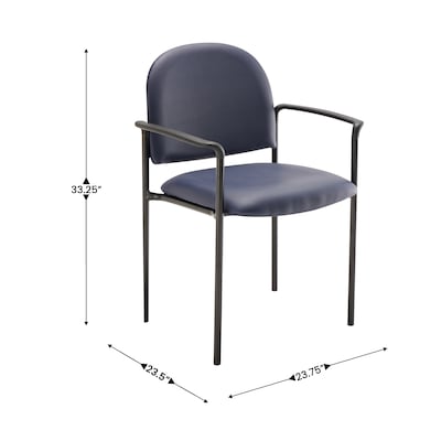 Flash Furniture Tiffany Vinyl Reception Side Stacking Chair, Navy (BT5161NVYVINYL)