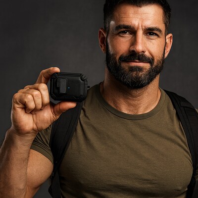 SaharaCase Raider Series Heavy Duty Case Compatible with Magsafe for Airpods Pro 3, Secure Lock, Scorpion Black (HP00215)