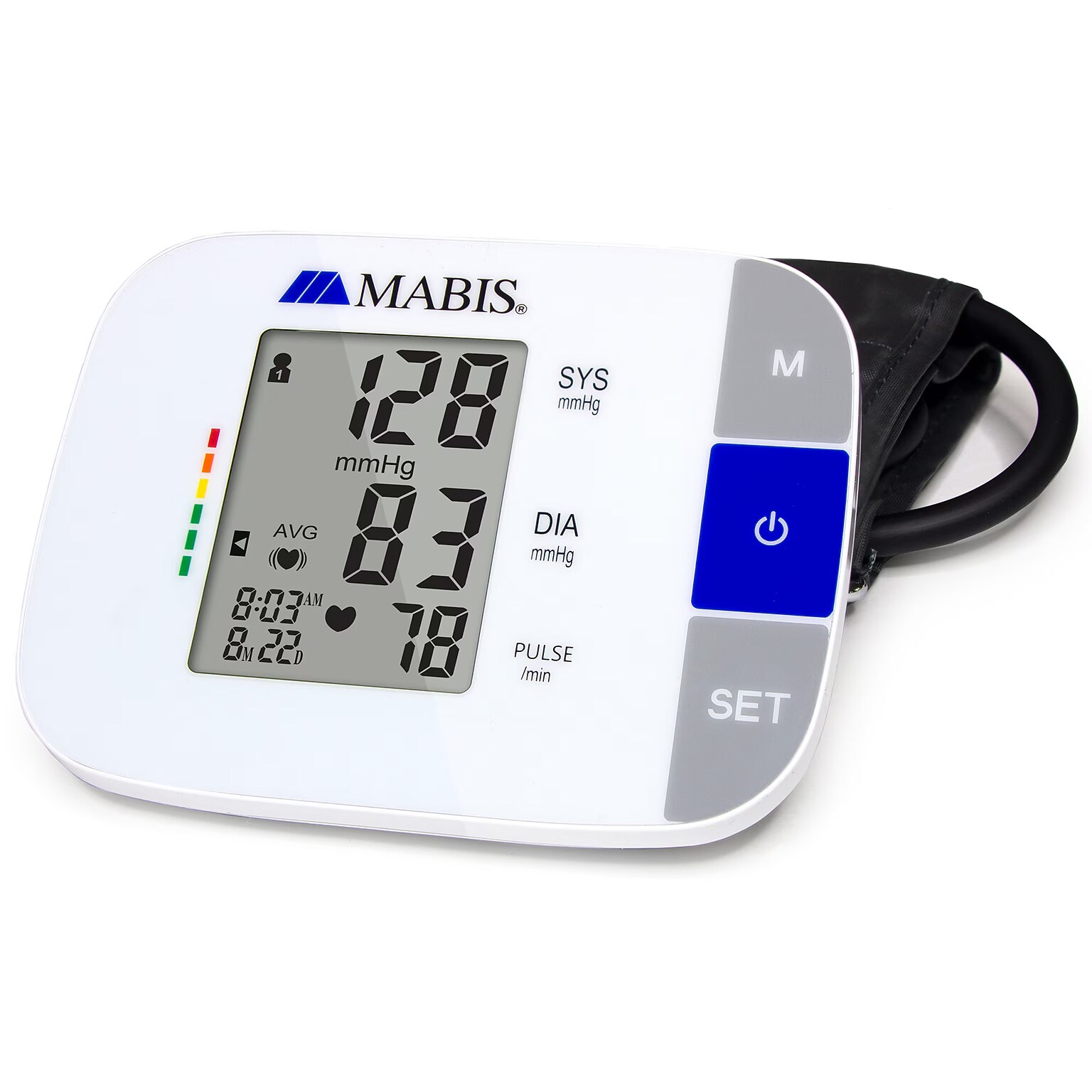 Mabis Talking Digital Arm Blood Pressure Monitor, White, 24/Carton (04-650-001CA)