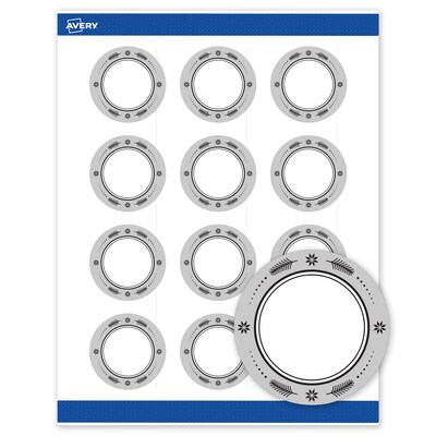 Avery Circle Multipurpose Labels, 2 Dia., White, 120/Pack (19479370602)