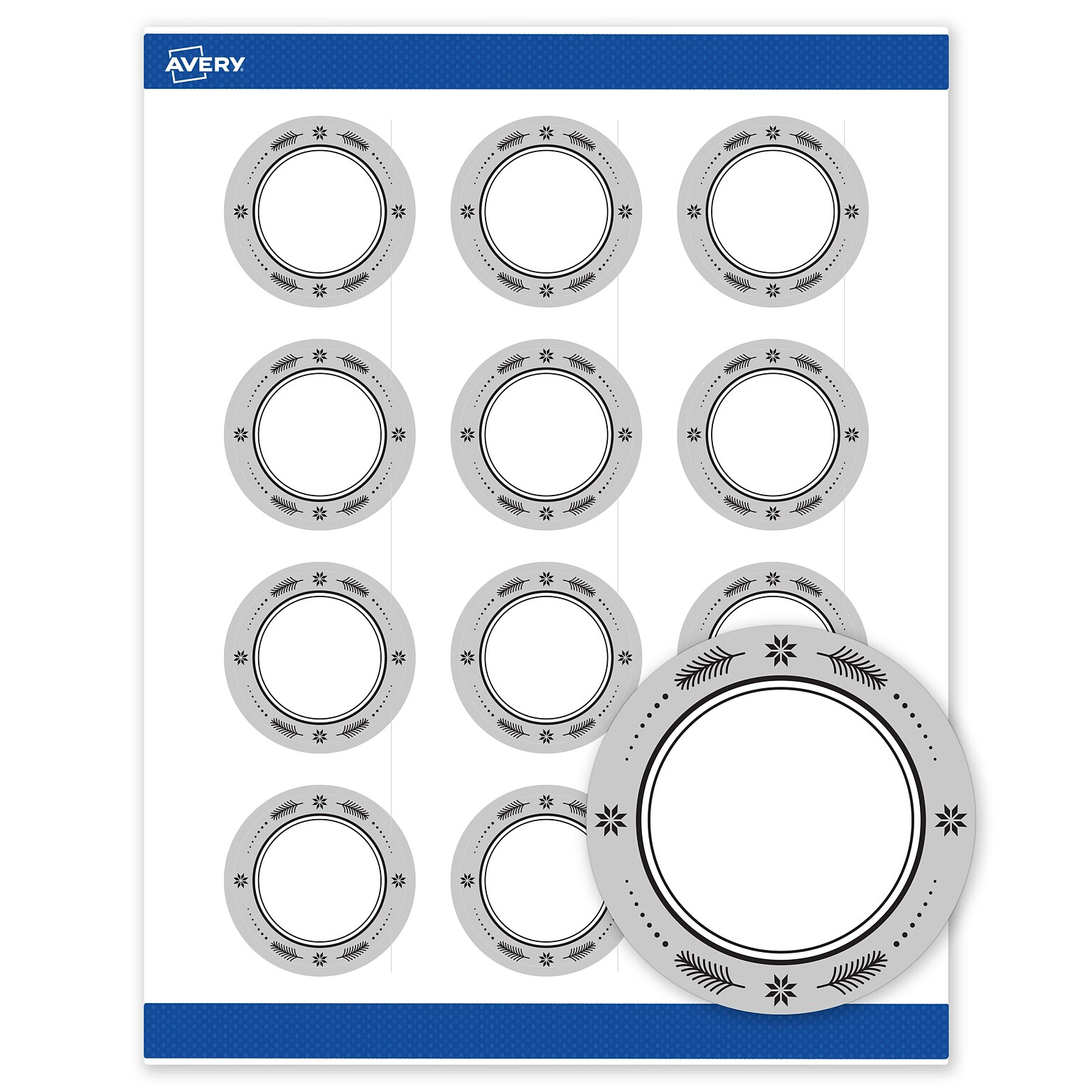 Avery Circle Multipurpose Labels, 2 Dia., White, 120/Pack (19479370602)