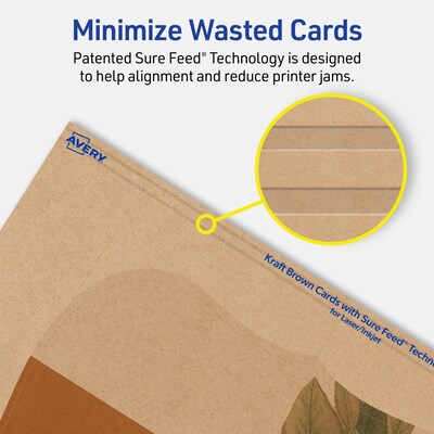 Avery Matte General Use Blank Cards, Kraft Brown, 50/Box (95354)