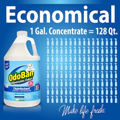 OdoBan Air Freshener & Deodorizer, Fresh Linen Scent, 1 Gallon (911701-G4)