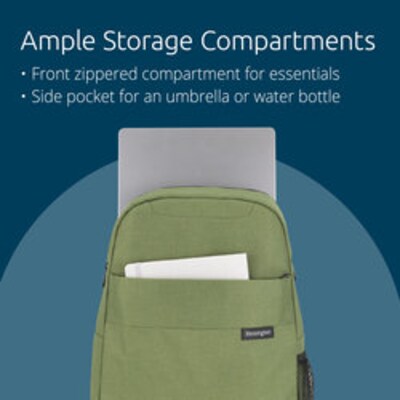 Kensington Simply Portable Lite 16” Laptop Backpack, Green (K60397WW)