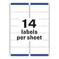 Avery Easy Peel Inkjet Address Labels, 1-1/3" x 4", Clear, 14 Labels/Sheet, 25 Sheets/Pack (8662)