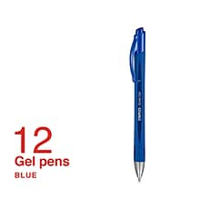 Staples® Sonix® Retractable Gel Pens, Medium Point, 0.7mm, Blue, 12/Pack (13563-CC)