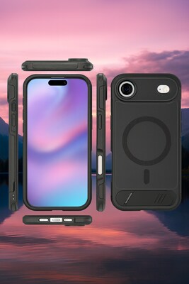 SaharaCase Venture Series MagSafe Compatible Phone Case for iPhone Air, Shock Absorbing, Scorpion Black (CP00950)