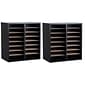 AdirOffice 500 Series 16-Compartment Literature Organizers, 20" x 11.8", Black (500-16-BLK-2PK)