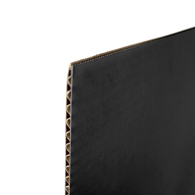 Flipside Tri-Fold Presentation Board, 36" x 48", Corrugated Paper, Black, 4/Pack (18067)
