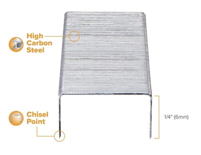 Bostitch Premium Standard Staples, 0.25 Leg Length, 5000 Staples/Box (SBS191/4CP)