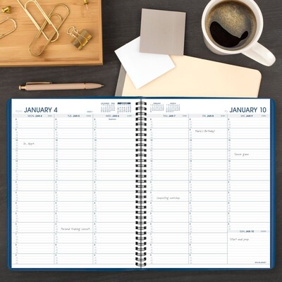 2027 AT-A-GLANCE 8.25" x 11" Weekly Appointment Book, Faux Leather Cover, Blue (70-940-20-27)