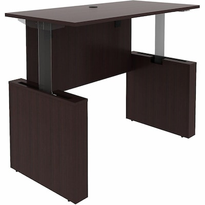 Lorell Essentials 60W Sit to Stand Workstation Desk, Espresso Brown (LLR69641)