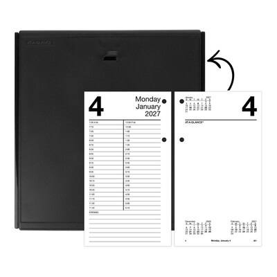 2027 AT-A-GLANCE 8" x 4.5" Daily Calendar Refill Pages, White/Black (E210-50-27)