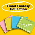 Post-it Notes, 1 3/8 x 1 7/8, Floral Fantasy Collection, 100 Sheet/Pad, 12 Pads/Pack (653AU)