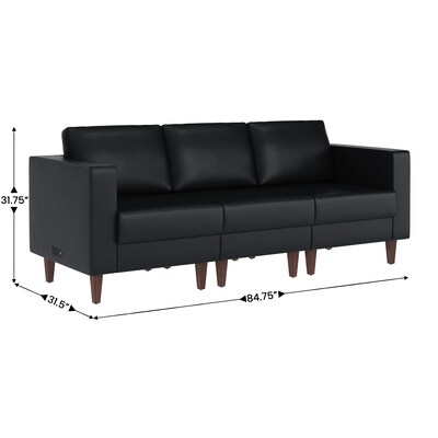 Flash Furniture Hercules Artemis LeatherSoft Reception Sofa, Black (ZB89213SBLK)