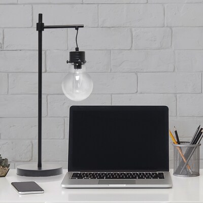 Lalia Home Black Matte Light Beacon Table Lamp with Clear Glass Shade (LHT-5027-BK)