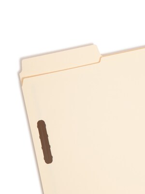 Smead SuperTab® Fastener Folder,  2 Fasteners, Oversized Reinforced 1/3-Cut Tab, Legal, Manila (19535)