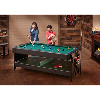 Fat Cat Original 3-in-1 7' Pockey Multi-Game Table Green (64-1046)