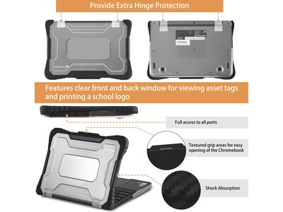 TechProtectus ShockProof 11.6" Laptop Case for Lenovo 100e/100w Gen 3 Chromebook, Shock-Absorbing, Black (TP-LN-100E3)