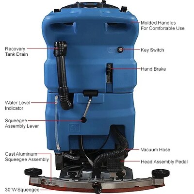Global Industrial Auto Floor Scrubber w/ Traction Drive, 20" Cleaning Path (641244)