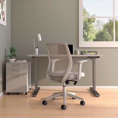 Staples® Essentials Ergonomic Fabric Swivel Task Chair, Gray (UN58149)