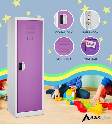 AdirOffice 48"H Single Tier Purple Storage Locker (ADI629-01-PUR-DL)