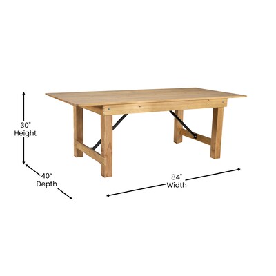 Flash Furniture HERCULES 84" Folding Farm Table, Light Natural (XAF84X40LN)