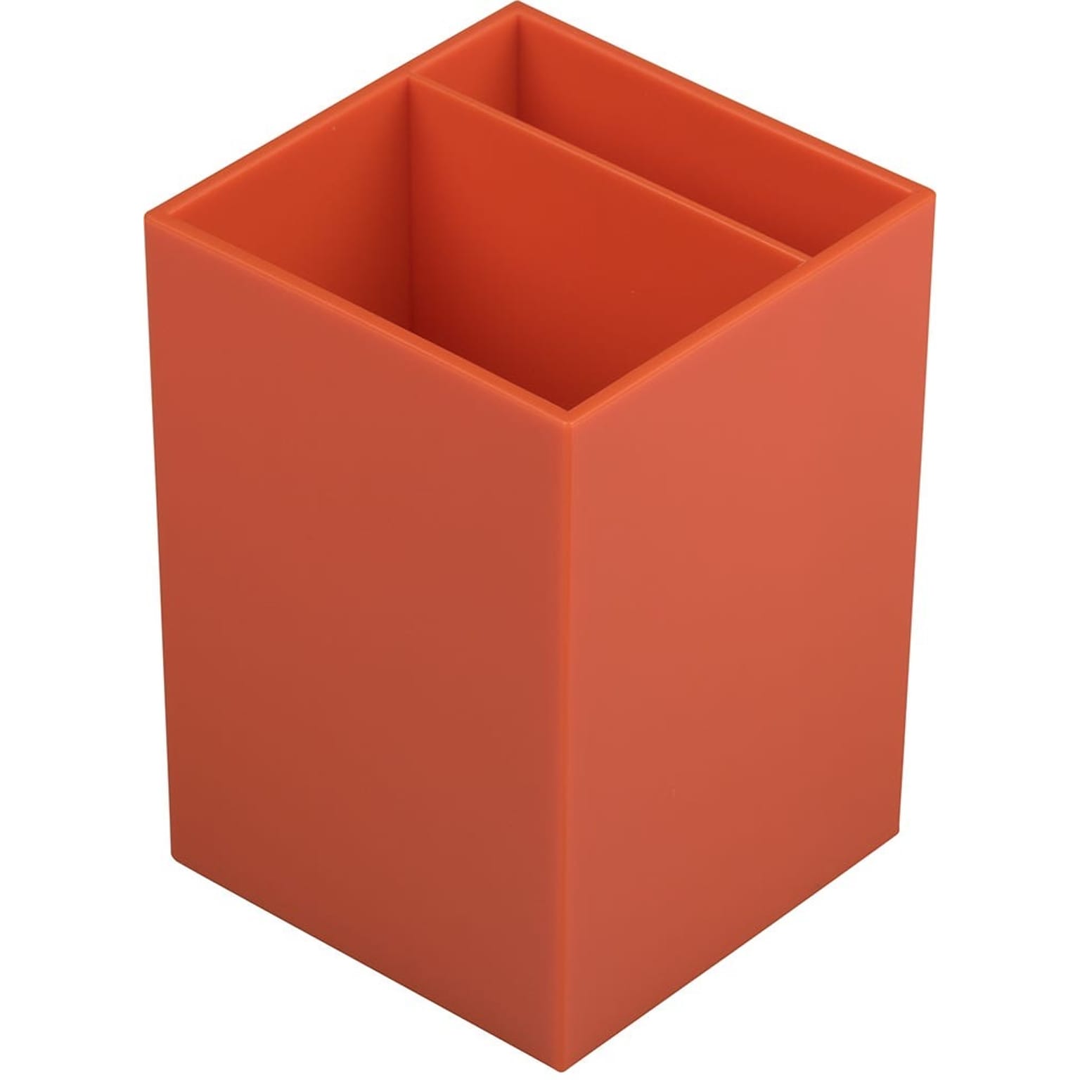 JAM PAPER Plastic Pen Holder. Orange, Desktop Pencil Cup, Sold Individually (341ors)