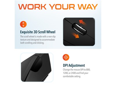 Delton Ergonomic 12 Wireless Ergonomic Vertical Optical Gaming Mouse, Black (DMERG12-WR )